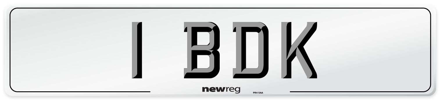1 BDK Number Plate from New Reg